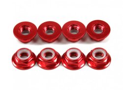 （画像用） M5 Low profile Flange Lock nuts 8pcs赤