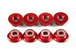 （画像用） M5 Low profile Flange Lock nuts 8pcs赤