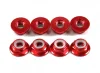 （画像用） M5 Low profile Flange Lock nuts 8pcs赤