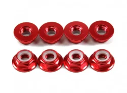 （画像用） M5 Low profile Flange Lock nuts 8pcs赤