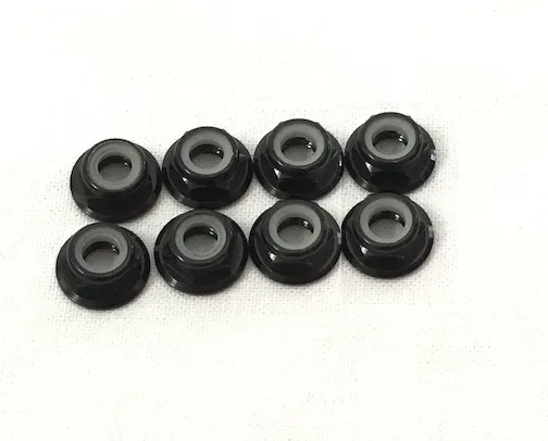 （画像用） M5 Low profile Flange Lock nuts 8pcs黒